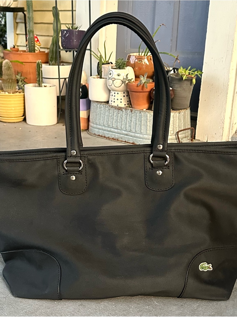 Lacoste Classic Black PVC Tote